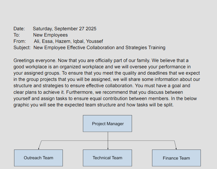 Memo 1: Key Strategies for Effective Collaboration